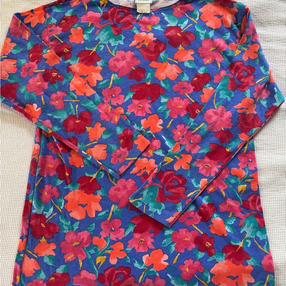 L.L. Bean Tops - L.L. Bean Women's Long Sleeve Floral Tee - single stitch Medium